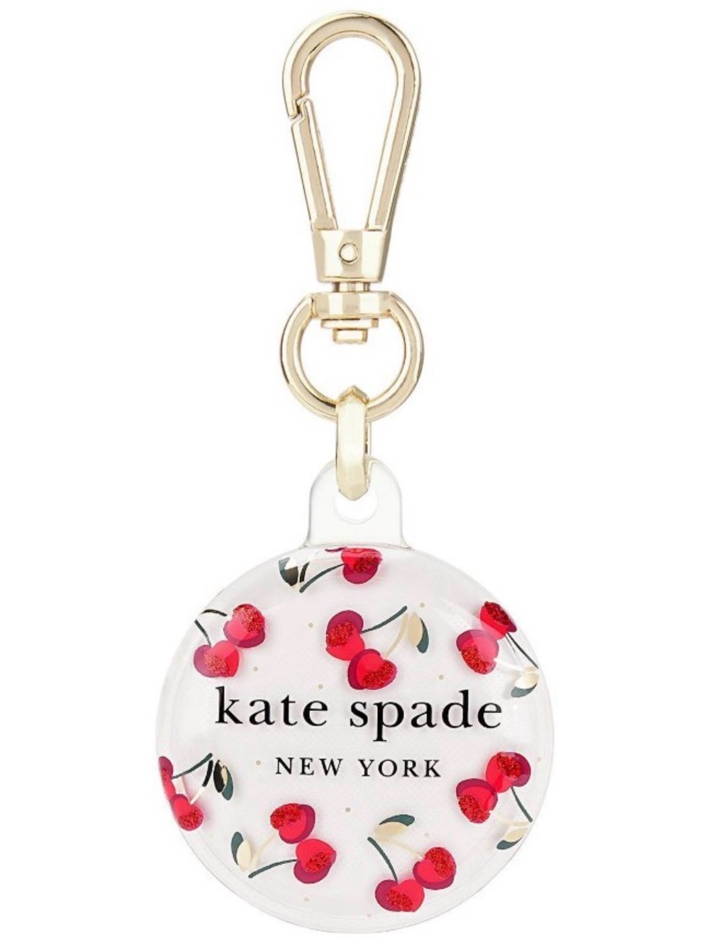 kate spade Gold Hardware Cherry Print Round Keychain